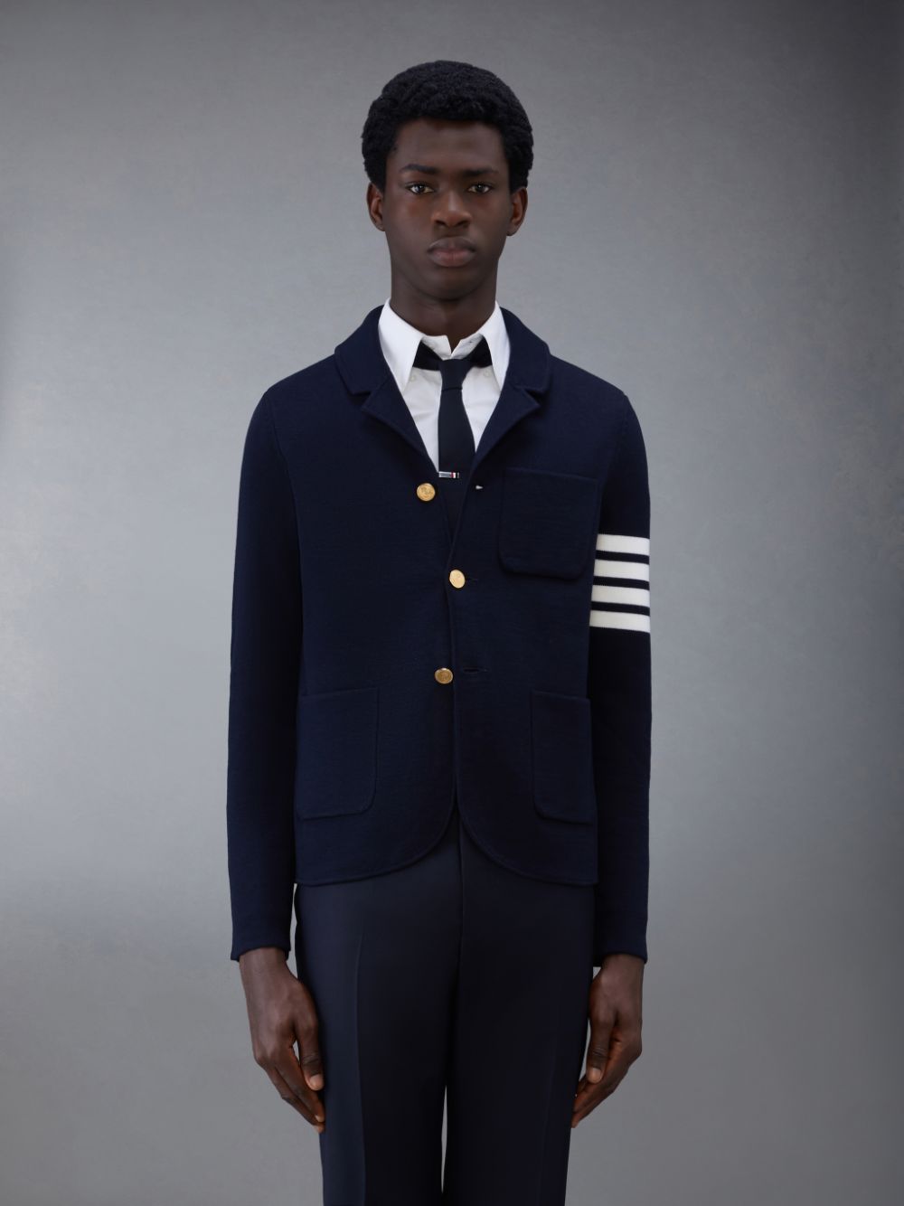 Cardigan Thom Browne Wool 4-Bar Sport Homme Bleu | VEV75N74737