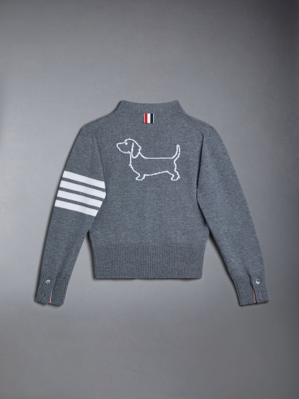 Cardigan Thom Browne Wool Cashmere 4-Bar Hector Classic Fille Grise | TSS39C70518