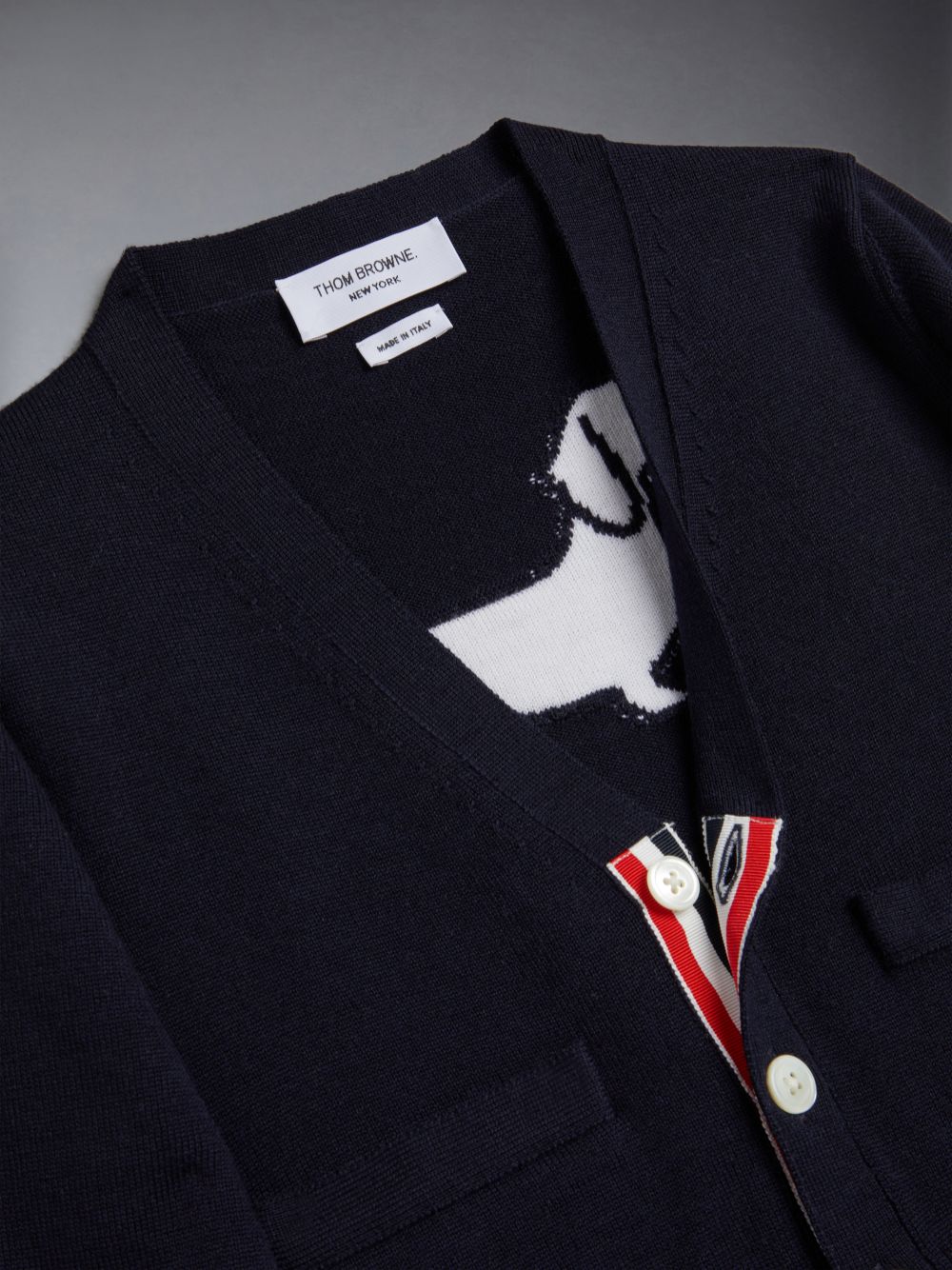 Cardigan Thom Browne Wool Cashmere 4-Bar Hector Classic Fille Bleu | DCD78U64396