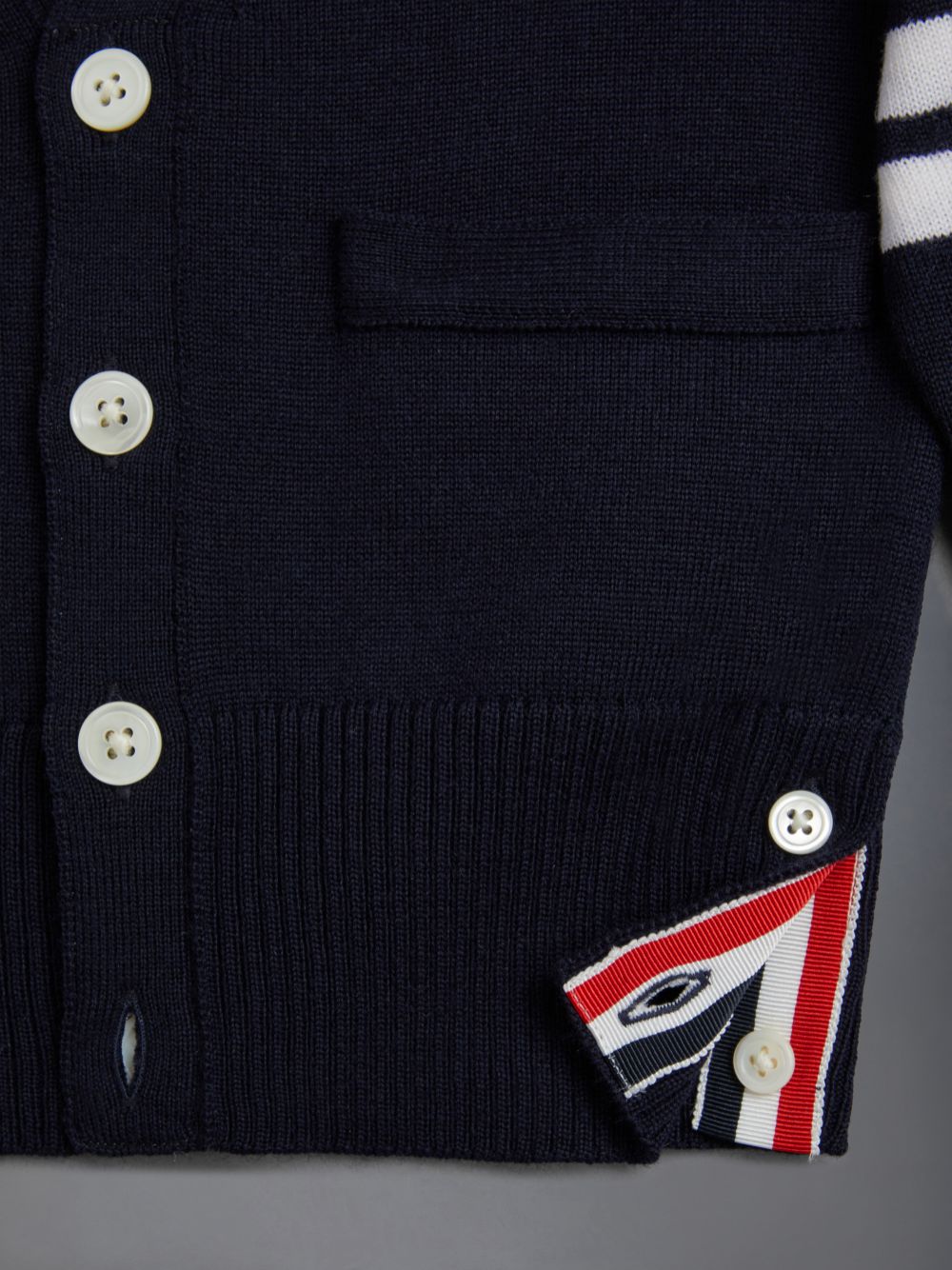 Cardigan Thom Browne Wool Cashmere 4-Bar Hector Classic Fille Bleu | DCD78U64396
