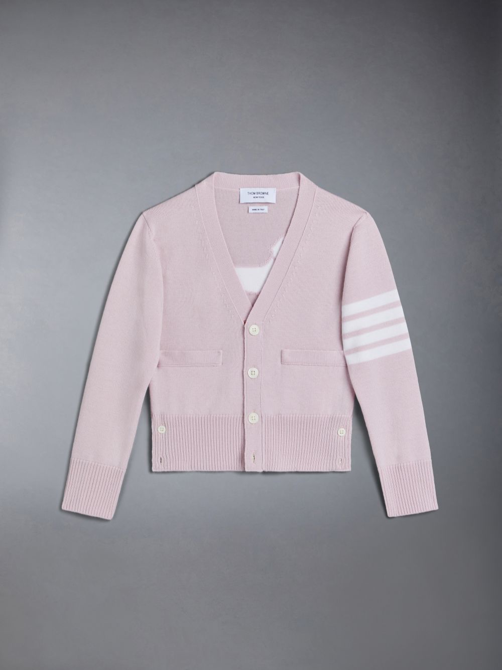 Cardigan Thom Browne Wool Cashmere 4-Bar Hector Classic Fille Rose | LOQ80D42605