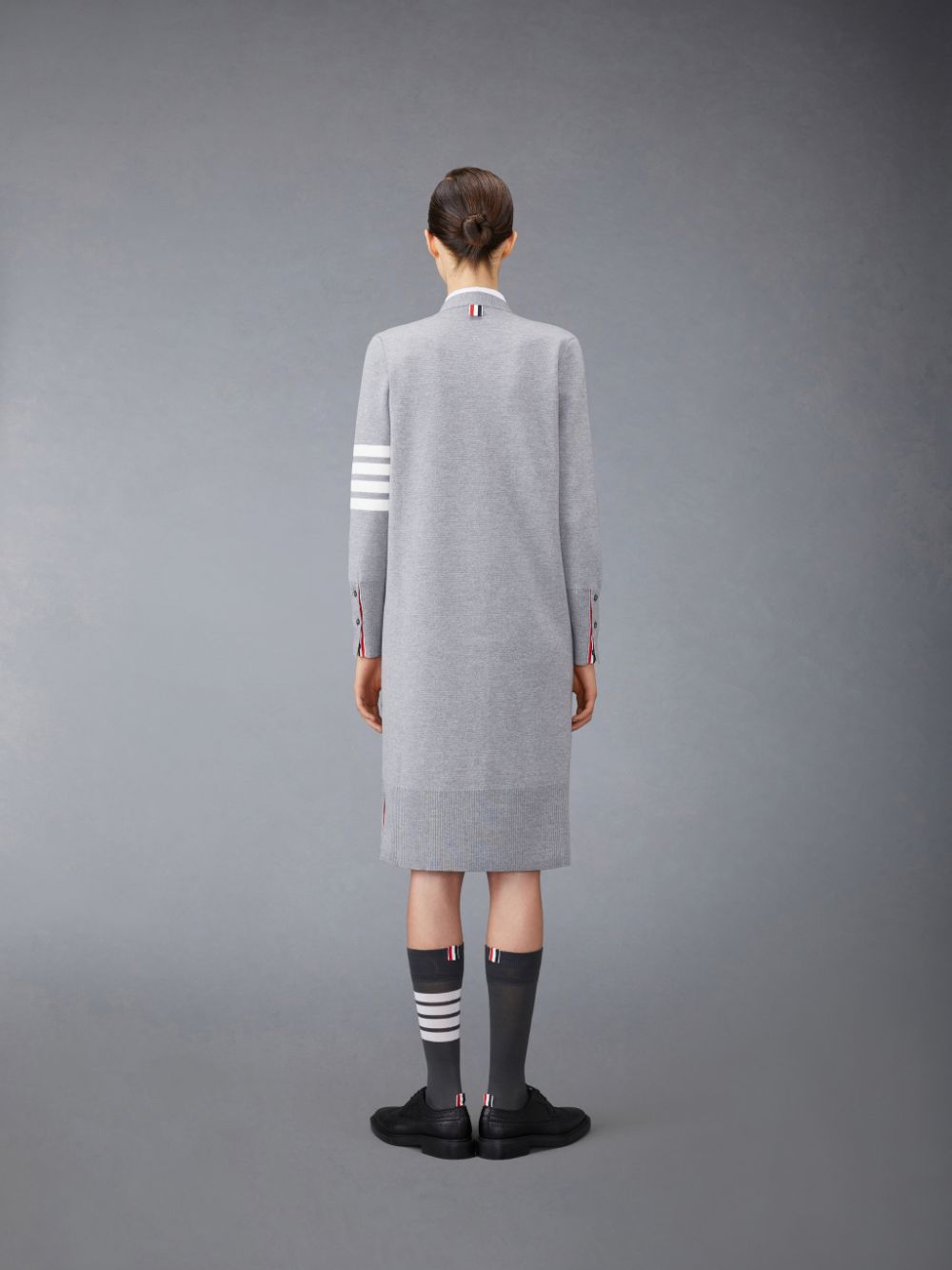 Cardigan Thom Browne Wool Long V-Neck Femme Grise | TCJ13Y52811