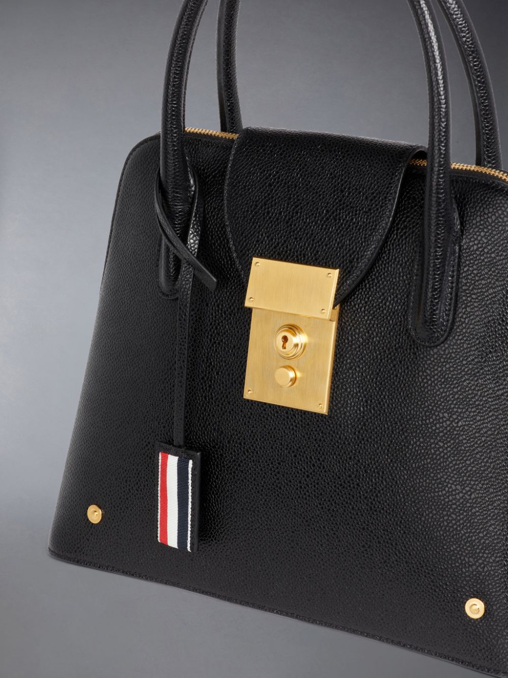 Cartables Thom Browne Pebble Grain Leather Removable Shoulder Strap Mrs. Femme Noir | APJ40I15676