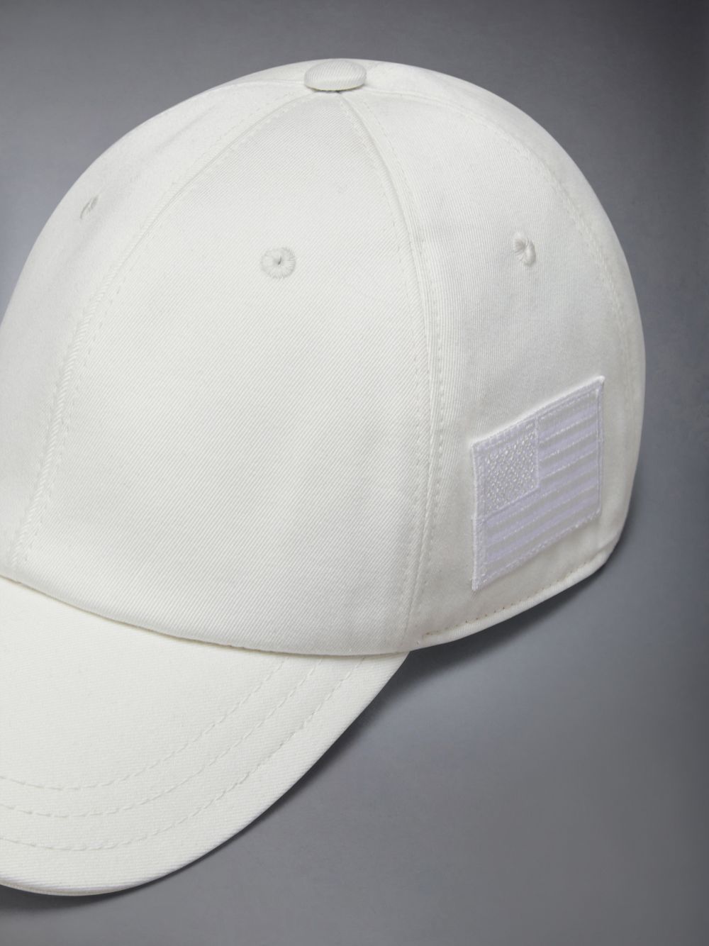 Casquettes Thom Browne Cotton Twill Flag Patch Classic Baseball Homme Blanche | HMH79U99593