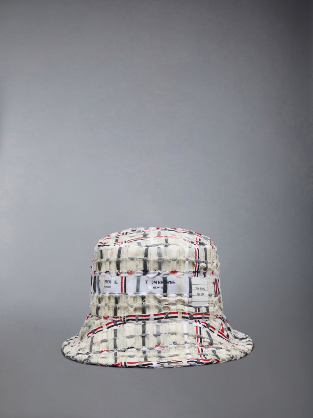 Chapeau Bucket Thom Browne Deconstructed Tweed Femme Orange | JIG92Z34622