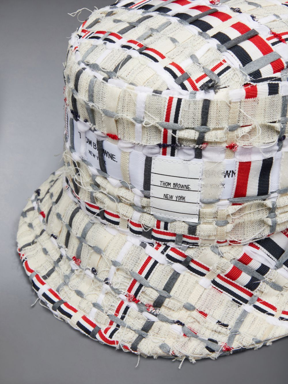 Chapeau Bucket Thom Browne Deconstructed Tweed Homme Orange | AQT69R54931