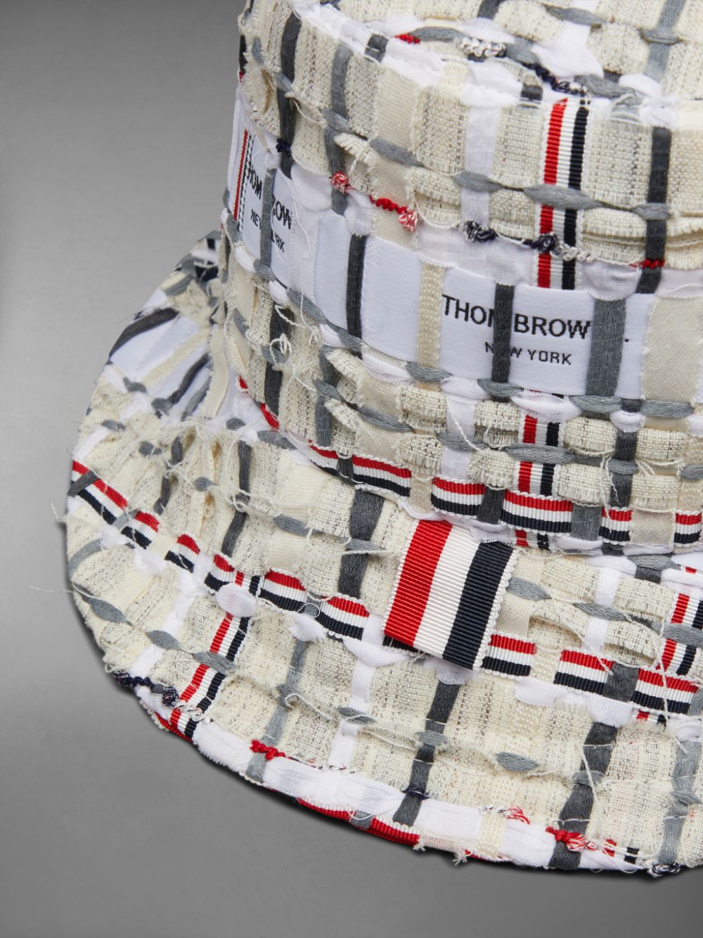 Chapeau Bucket Thom Browne Deconstructed Tweed Homme Orange | AQT69R54931