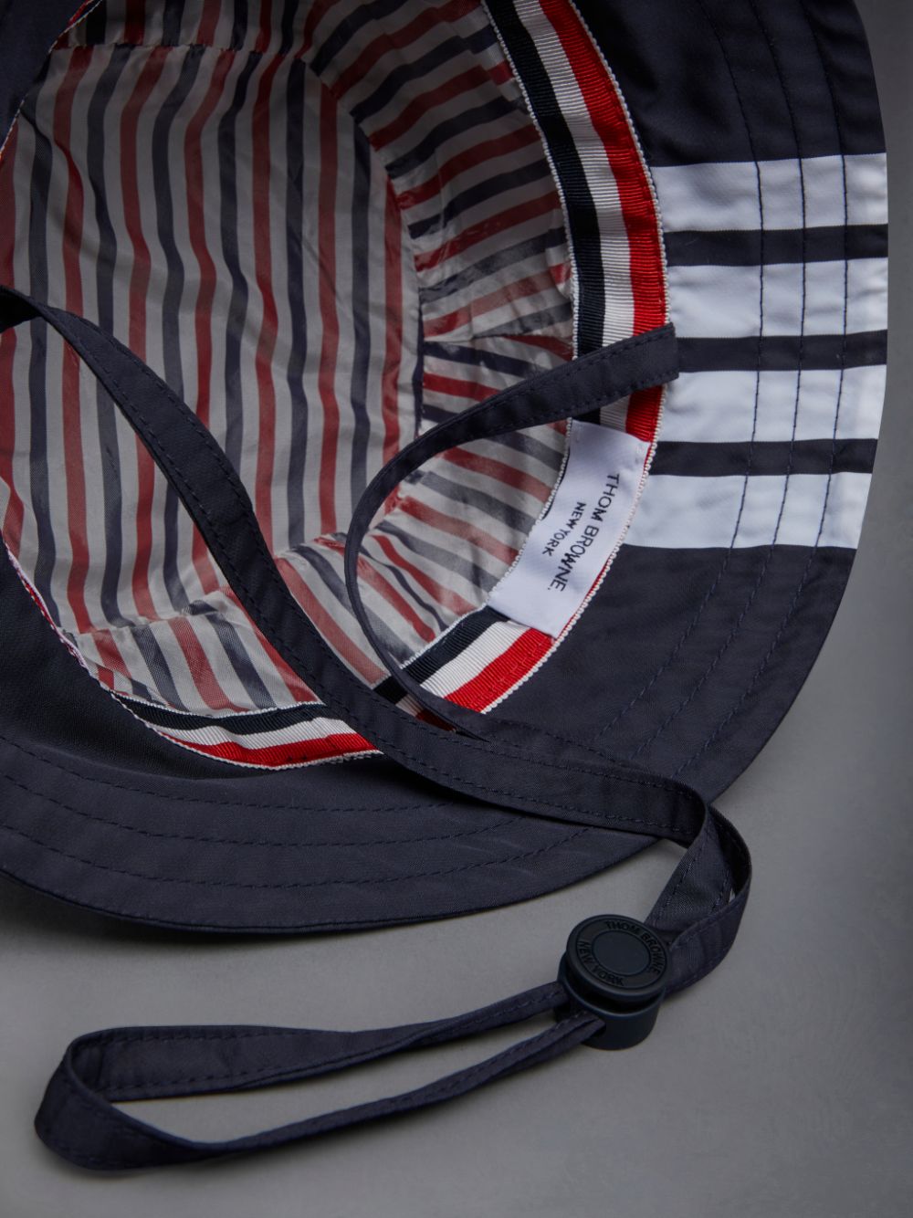 Chapeau Bucket Thom Browne Nylon Swim Tech 4-Bar Homme Bleu | CRM37Z49865