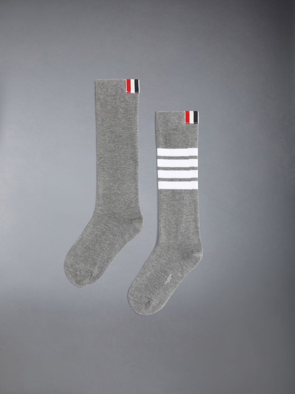 Chaussette Thom Browne Cotton 4-Bar Knee High Fille Grise | LAK81N08192