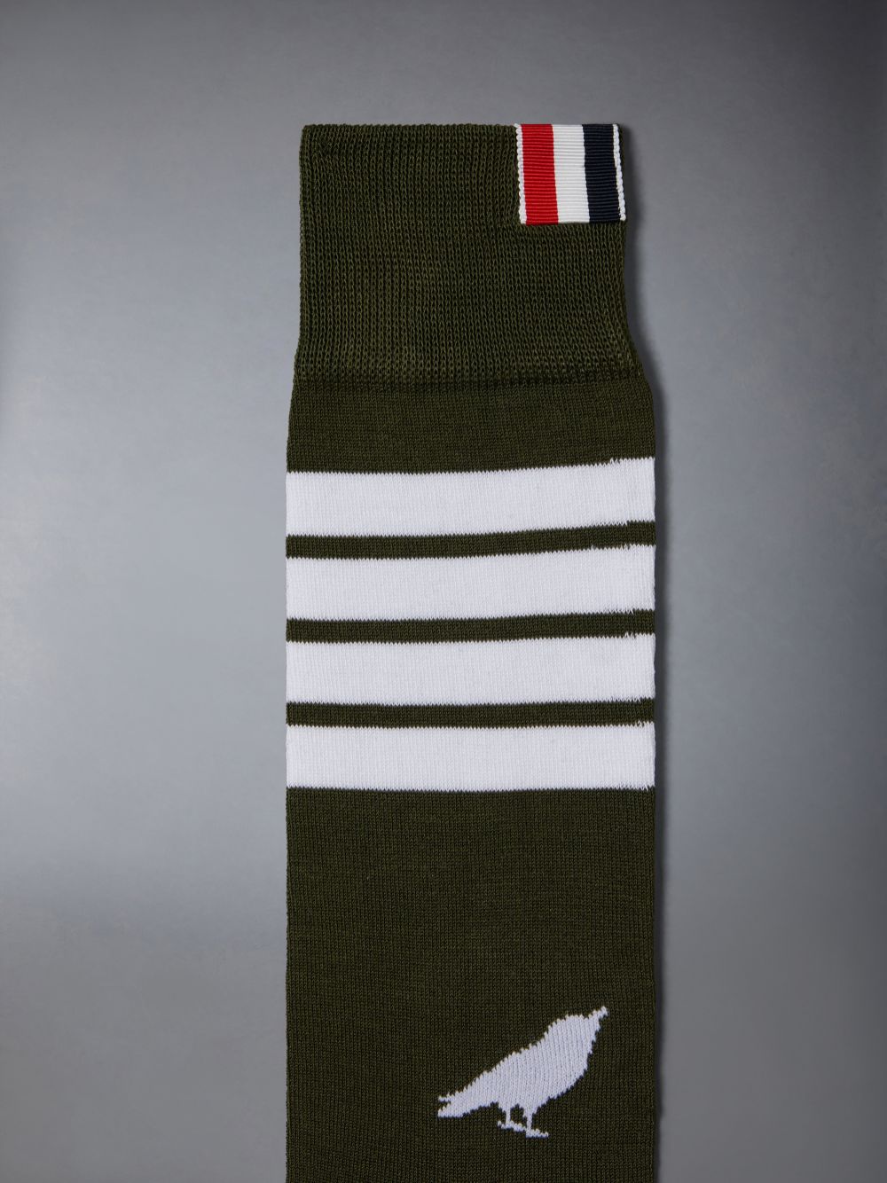 Chaussette Thom Browne Cotton Rose and Raven 4-Bar Mid Cuff Homme Vert | BLG46Q00225