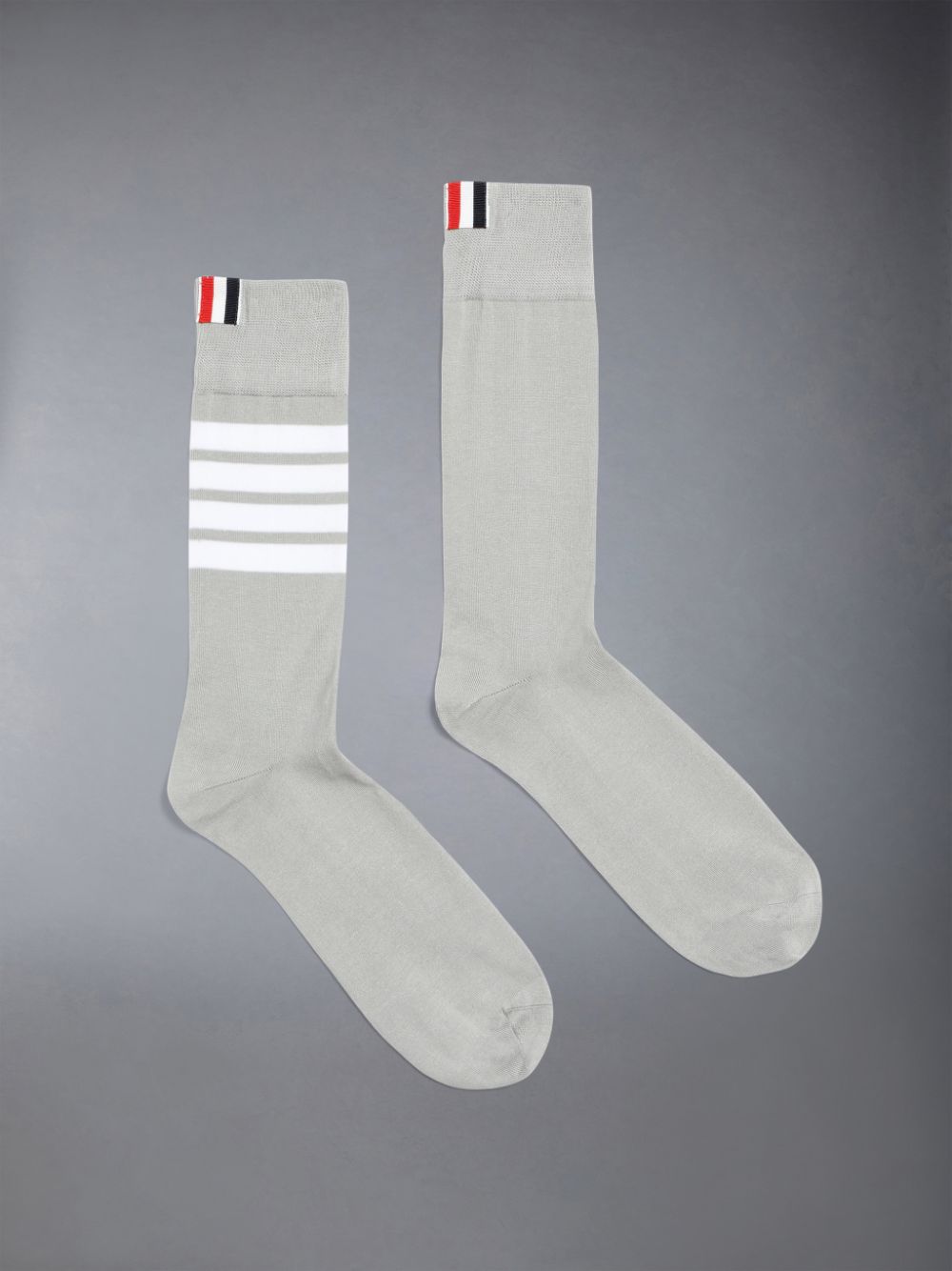 Chaussette Thom Browne Lightweight Cotton 4-Bar Mid-calf Homme Grise | RTR64D91657