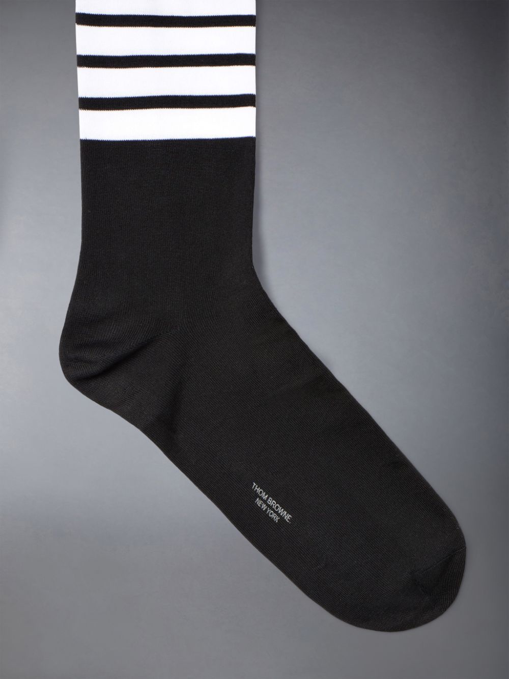 Chaussette Thom Browne Lightweight Cotton 4-Bar Mid-calf Femme Noir | RPF56X48248