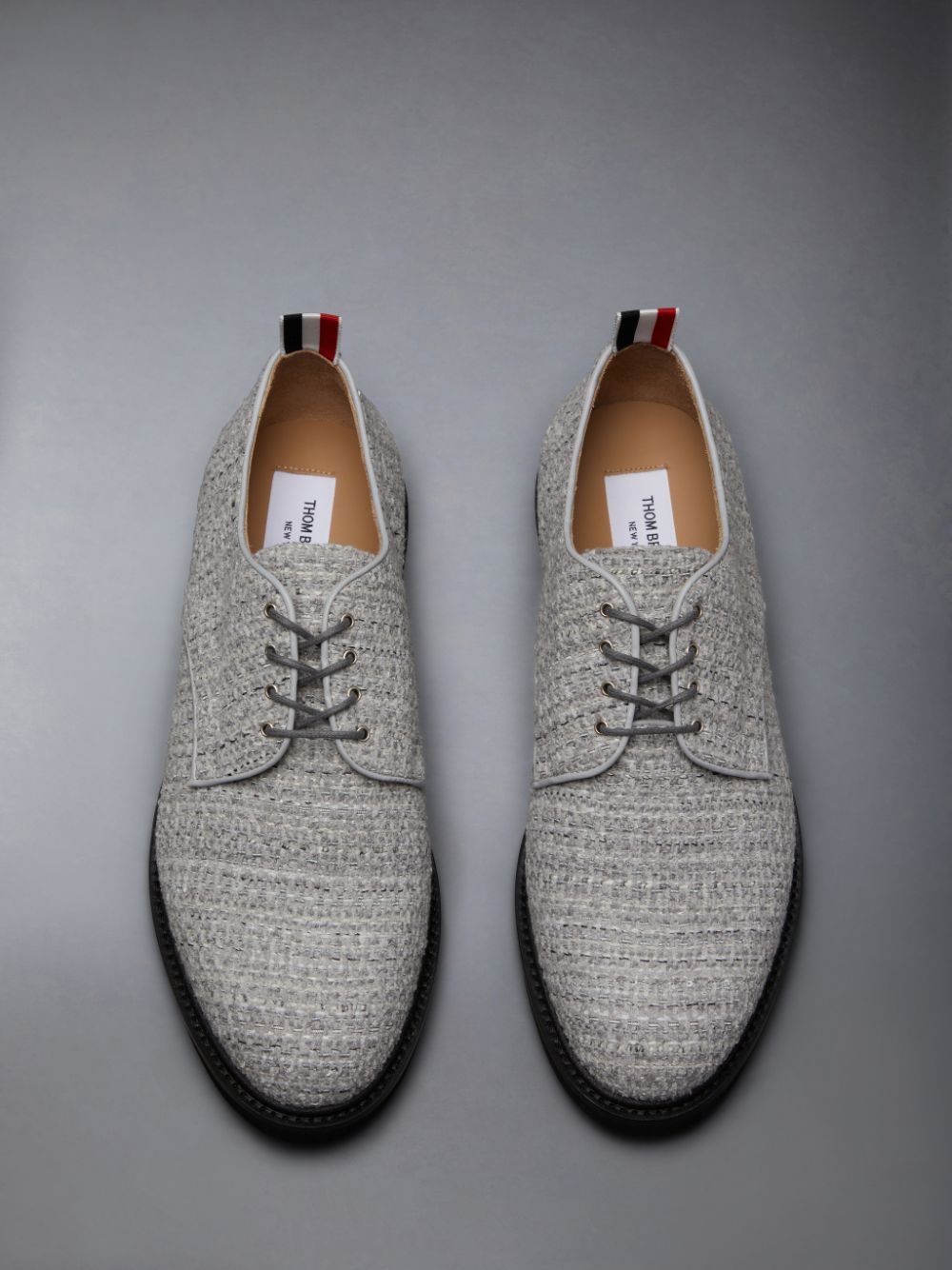 Chaussure Richelieu Thom Browne Cotton Tweed Micro Sole Uniform Homme Grise | LGY81F96941