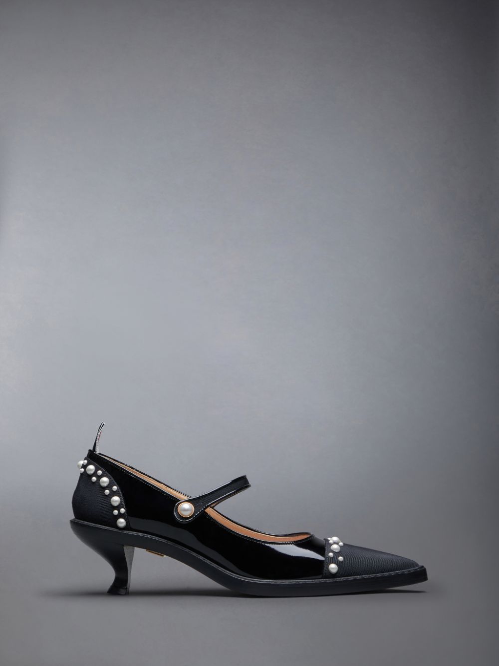 Chaussures Richelieu Thom Browne Pearled Patent John Femme Noir | DKJ59C42693