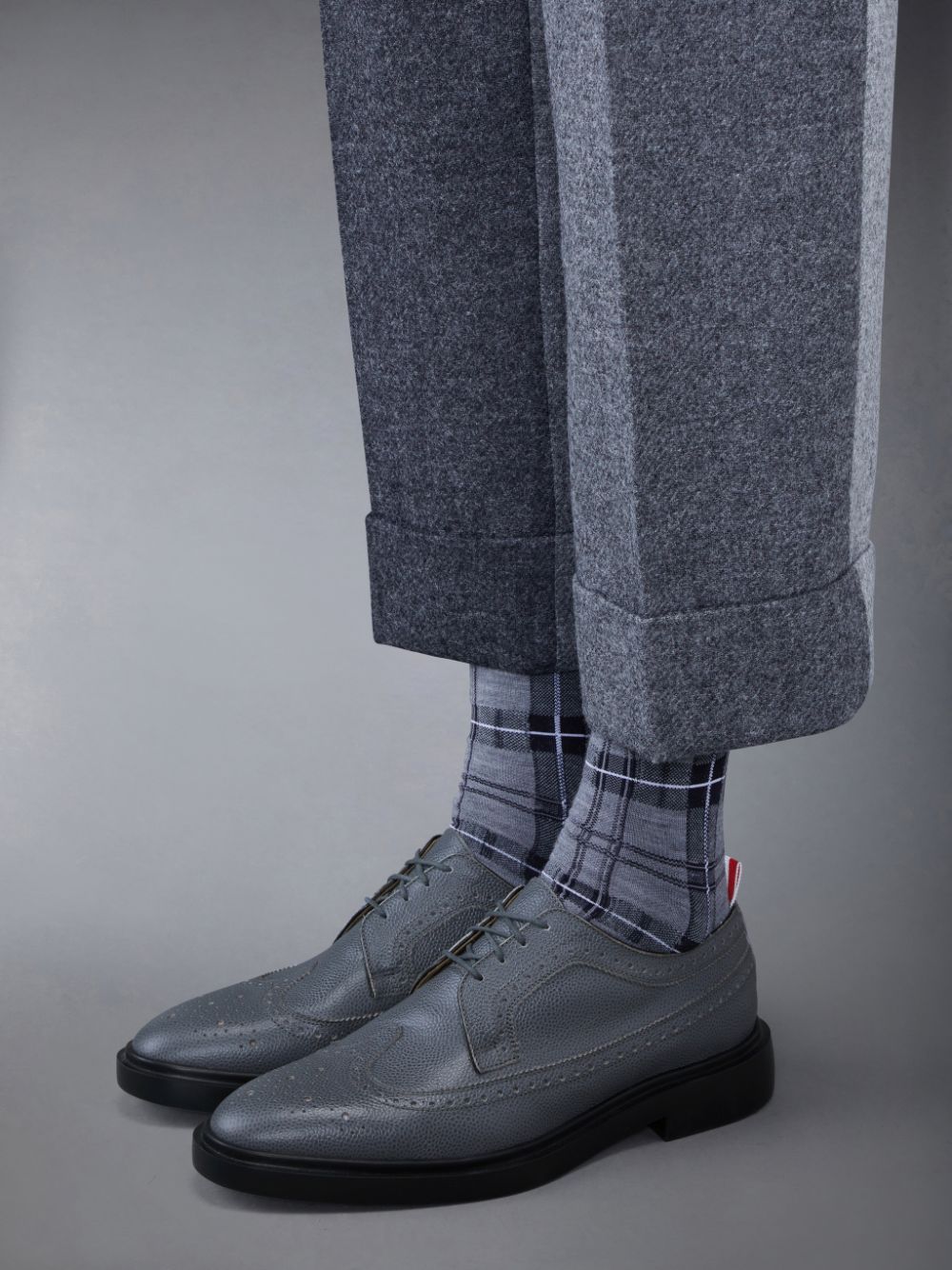 Chaussures Richelieu Thom Browne Pebble Grain Leather Longwing Homme Grise | LPB22Y48311