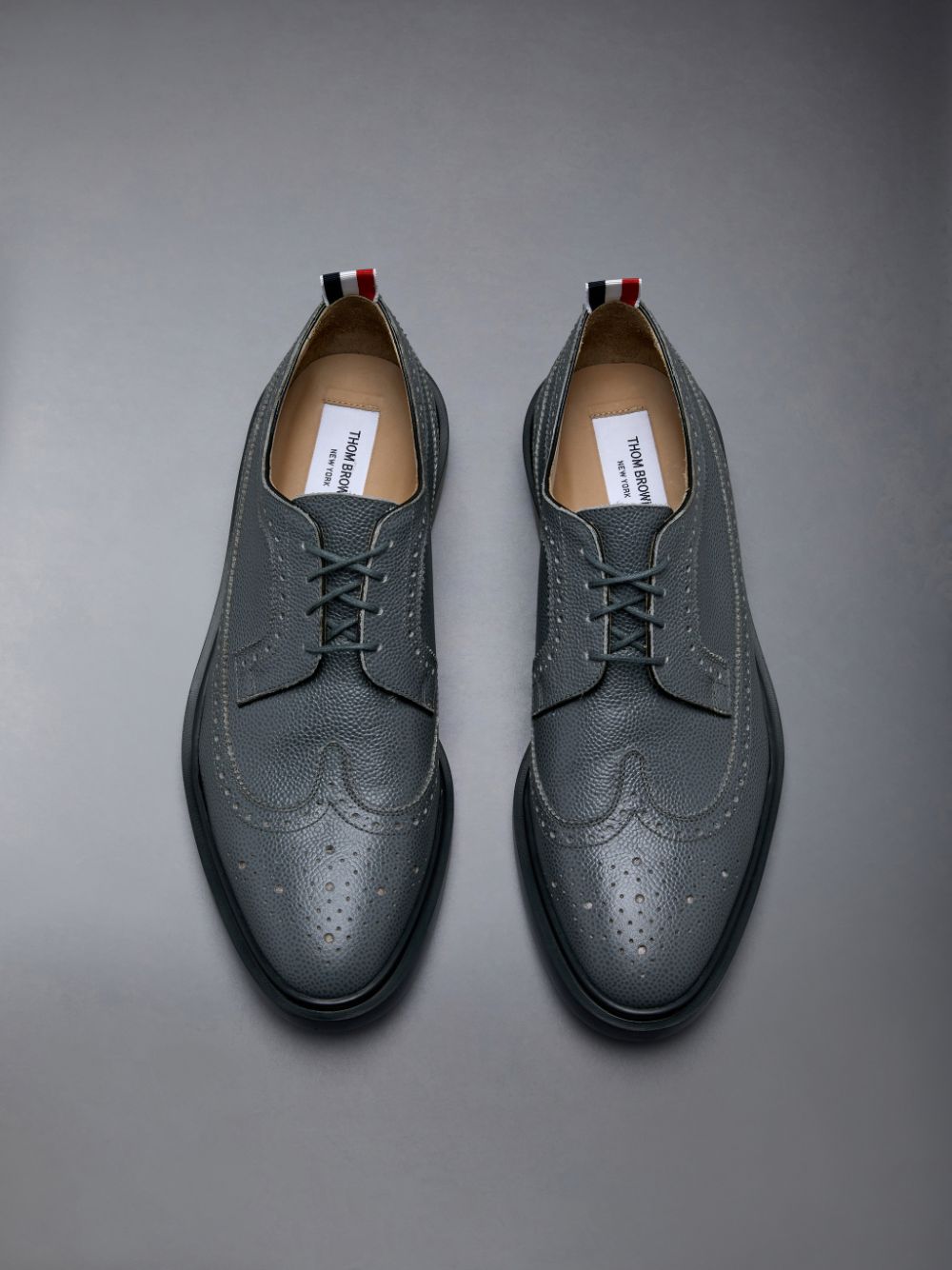 Chaussures Richelieu Thom Browne Pebble Grain Leather Longwing Homme Grise | LPB22Y48311
