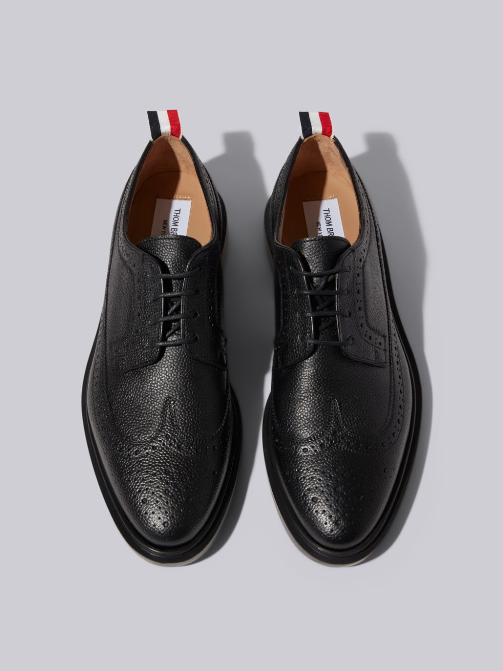 Chaussures Richelieu Thom Browne Pebble Grain Leather Lightweight Rubber Sole Longwing Femme Noir | MPA91M83564