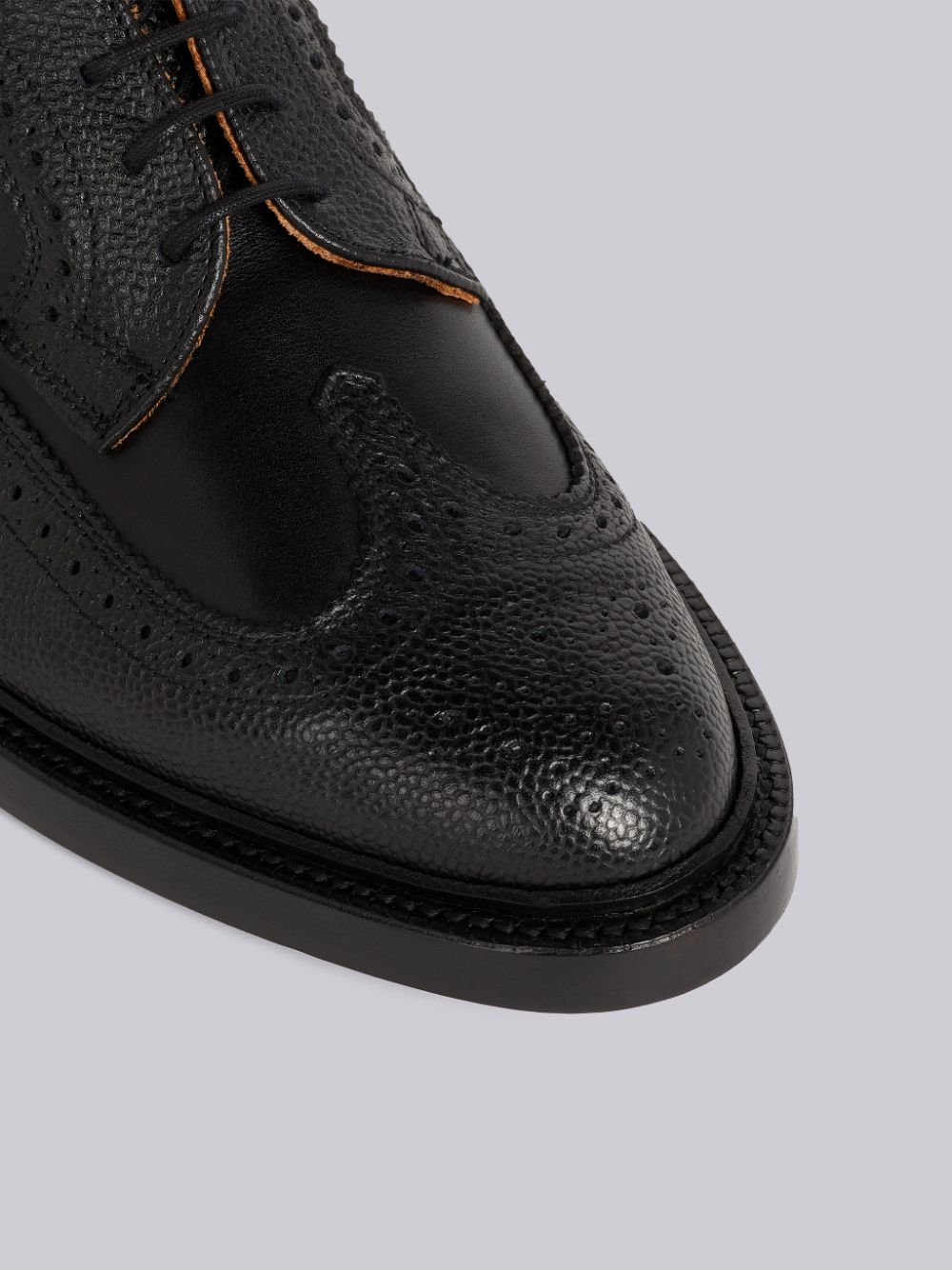 Chaussures Richelieu Thom Browne Pebbled Calfskin Mix Longwing Femme Noir | SGQ17I68548