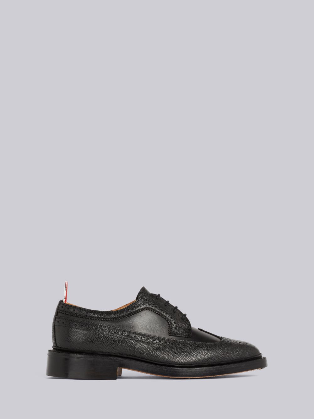 Chaussures Richelieu Thom Browne Pebbled Calfskin Mix Longwing Femme Noir | SGQ17I68548
