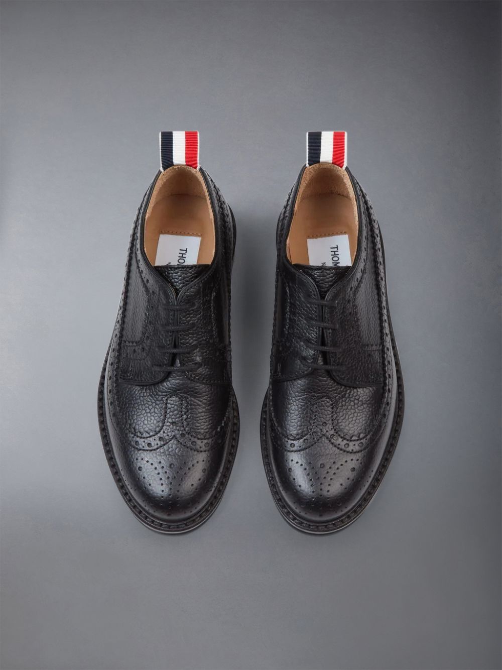 Chaussures Richelieu Thom Browne Pebbled Calfskin Classic Longwing Garcon Noir | KAM43B57012