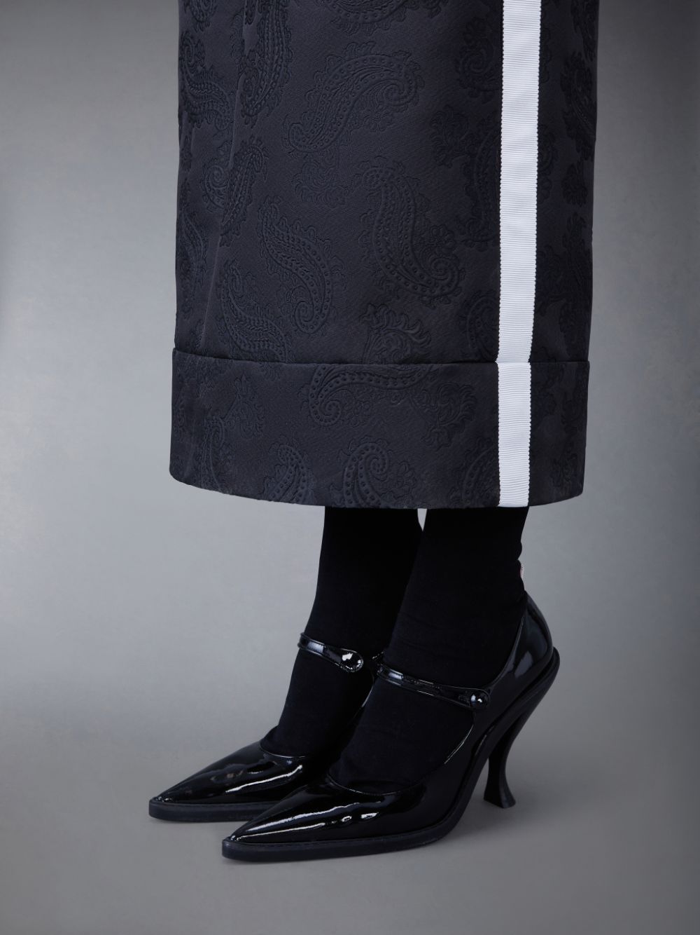 Chaussures À Talons Thom Browne Soft Patent Leather Curved Pointed Toe John Femme Noir | FKI74K24185