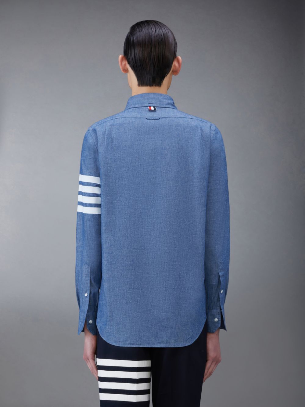 Chemises Thom Browne Chambray 4-Bar Homme Bleu | GZC38P67484