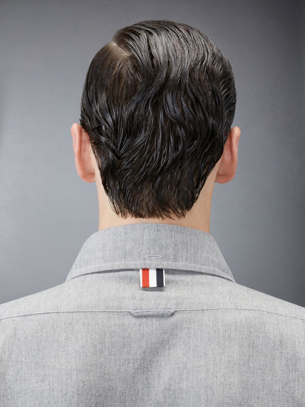 Chemises Thom Browne Chambray 4-Bar Homme Grise | GGZ47P20131