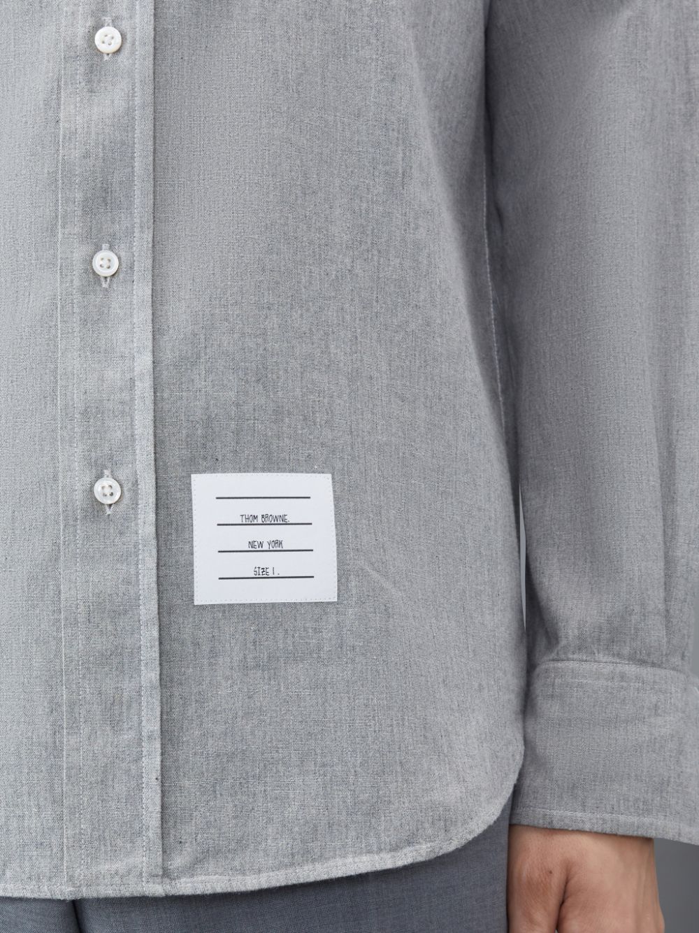 Chemises Thom Browne Chambray 4-Bar Homme Grise | GGZ47P20131