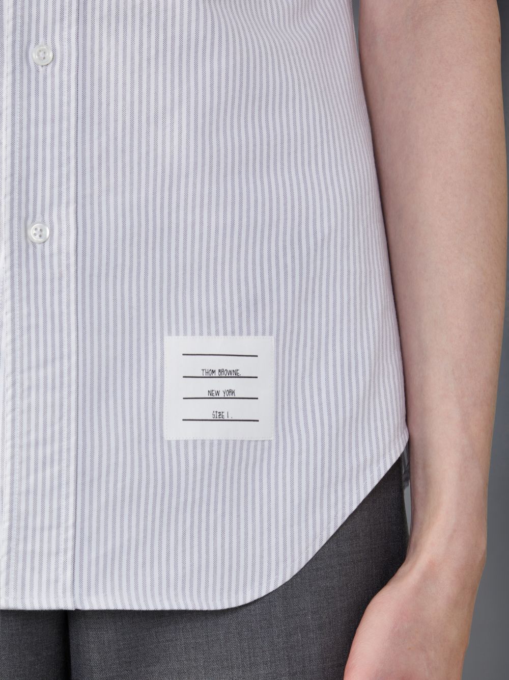 Chemises Thom Browne Classic Cotton Band Collar Homme Grise | QHU54A42363