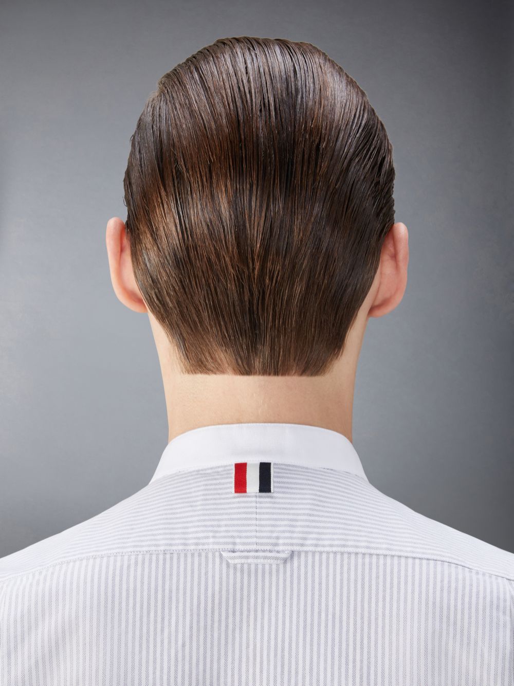 Chemises Thom Browne Classic Cotton Band Collar Homme Grise | QHU54A42363