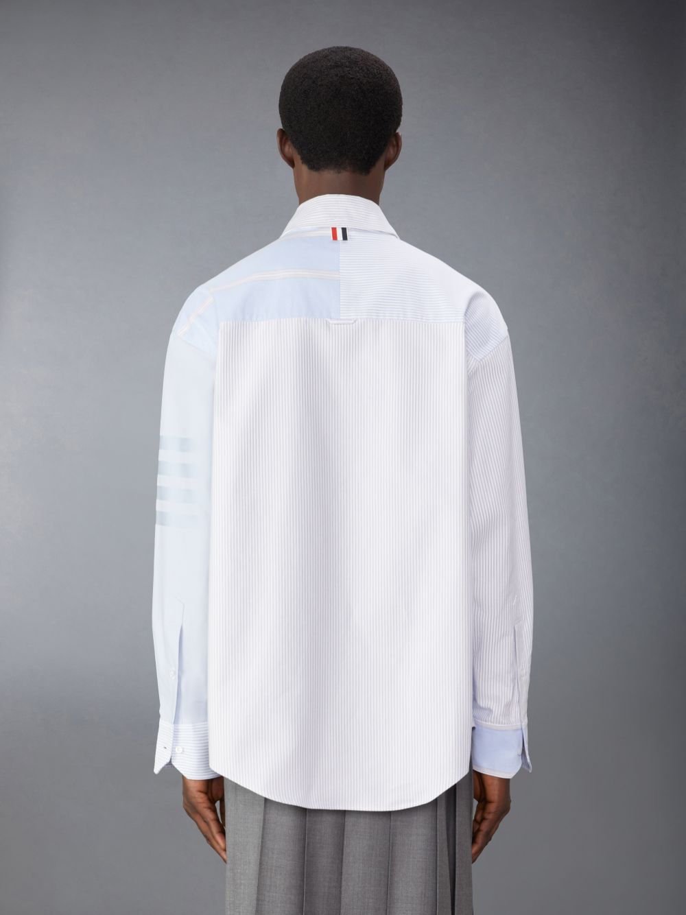Chemises Thom Browne Cotton 4-Bar Oversized Homme Bleu | REU71G40226