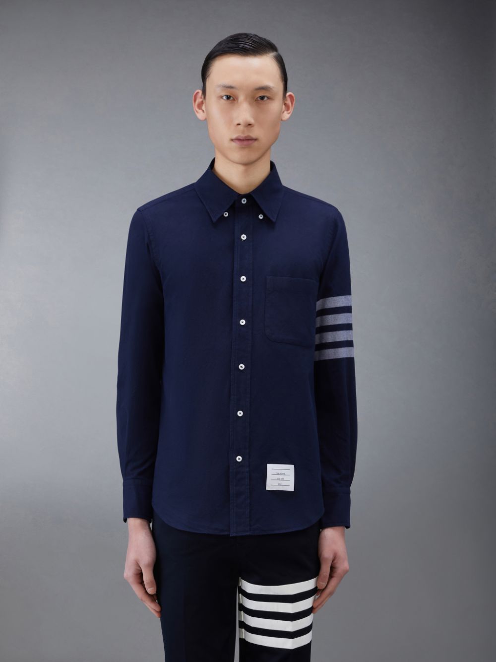 Chemises Thom Browne Flannel 4-Bar Homme Bleu | KII76A11827
