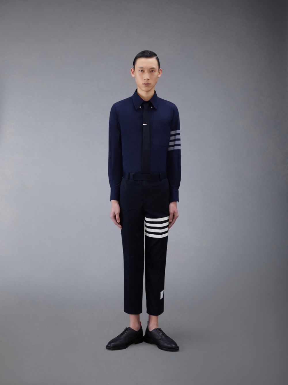 Chemises Thom Browne Flannel 4-Bar Homme Bleu | KII76A11827