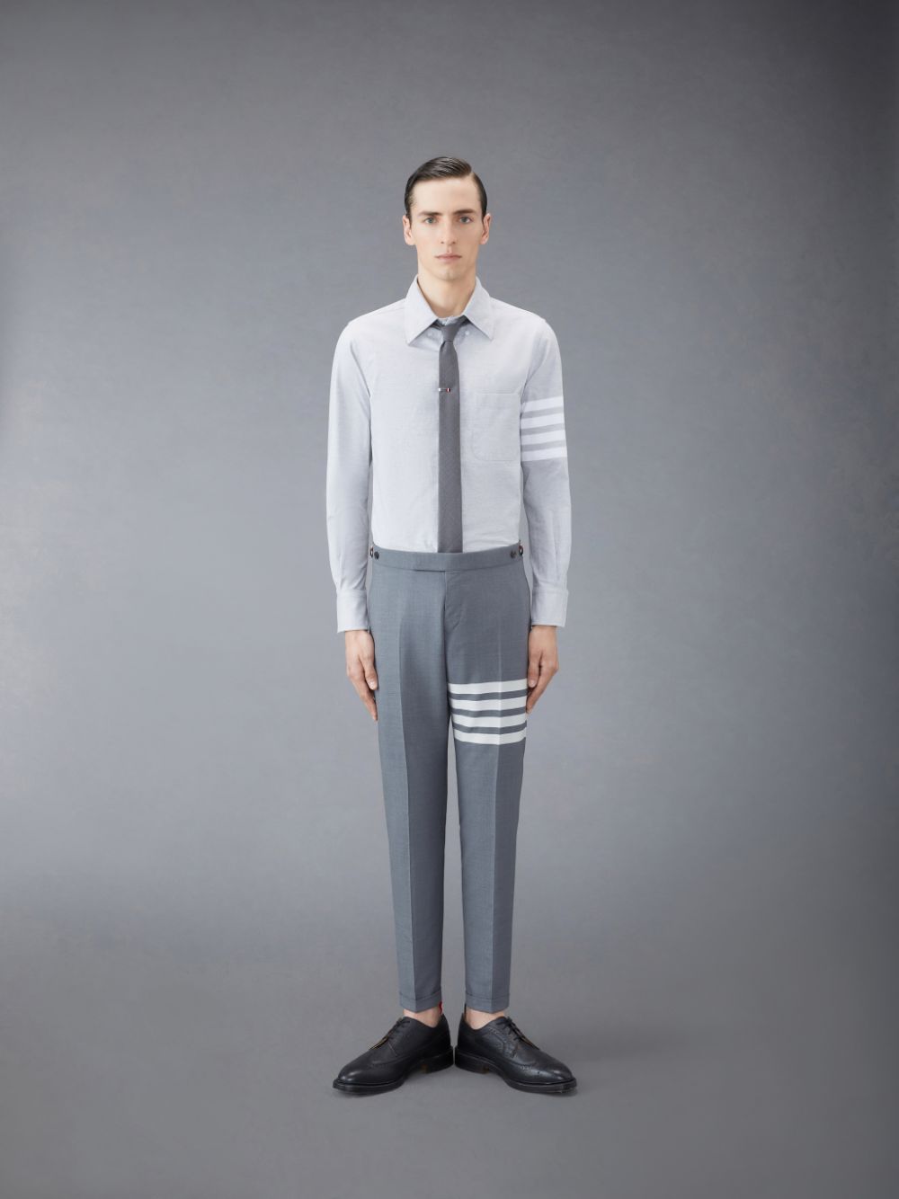 Chemises Thom Browne Flannel 4-Bar Homme Grise | GBM16H22986
