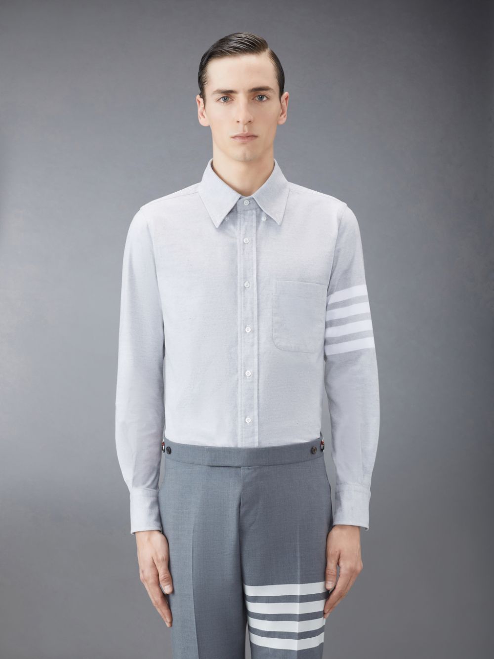 Chemises Thom Browne Flannel 4-Bar Homme Grise | GBM16H22986