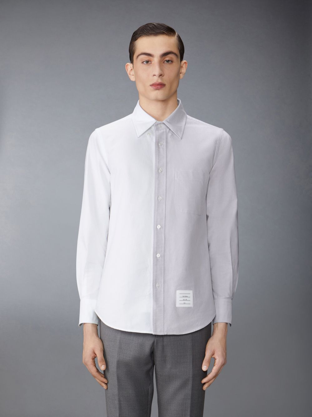 Chemises Thom Browne Funmix Oxford Homme Grise | NBB74L45286