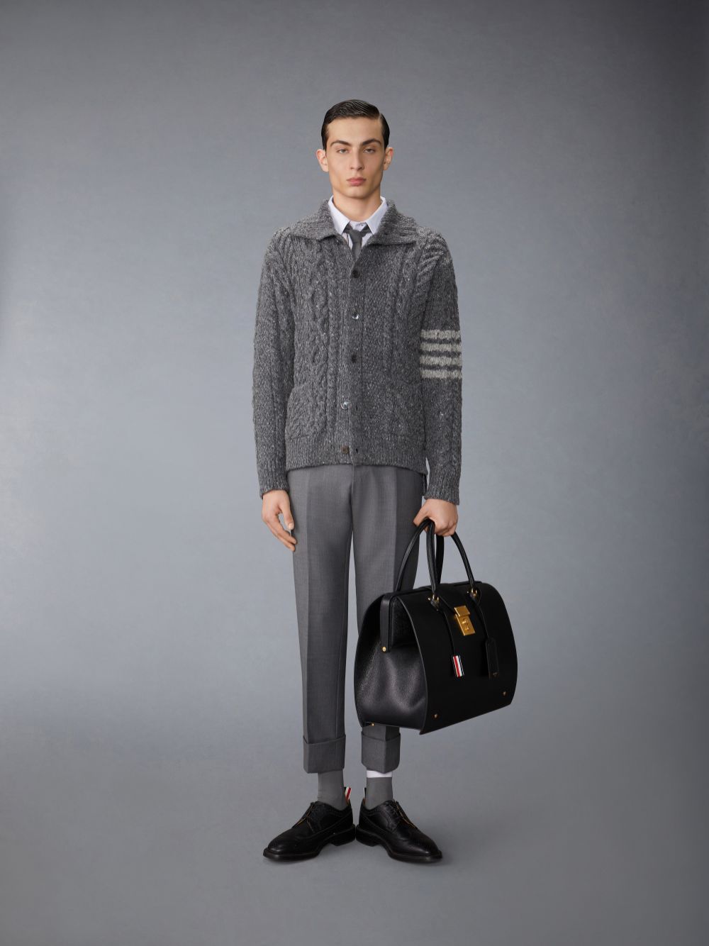 Chemises Thom Browne Funmix Oxford Homme Grise | NBB74L45286