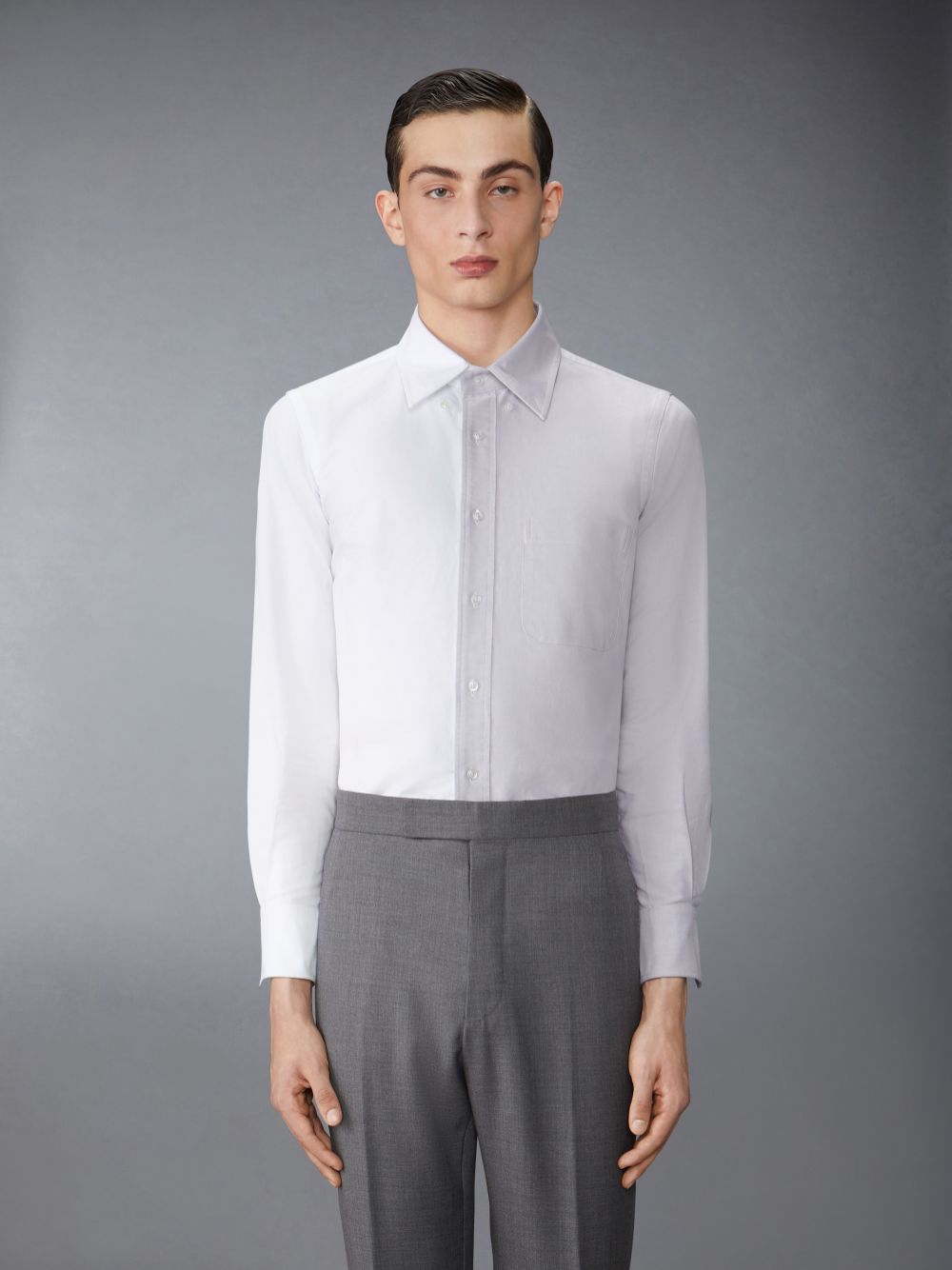 Chemises Thom Browne Funmix Oxford Homme Grise | NBB74L45286