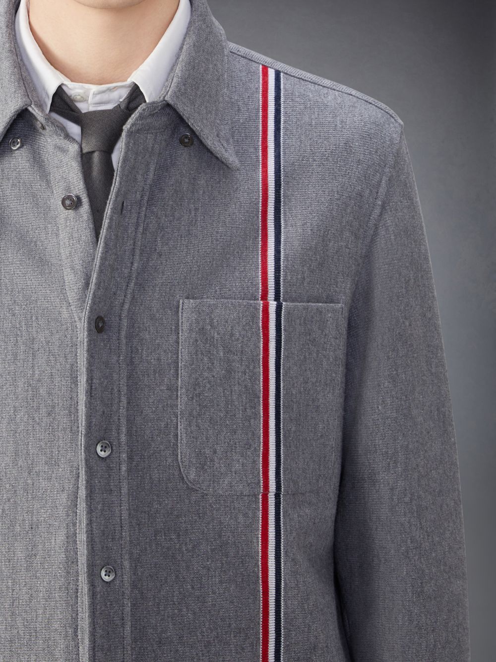 Chemises Thom Browne Knit Cotton Jacket Homme Grise | SDS27Z42961