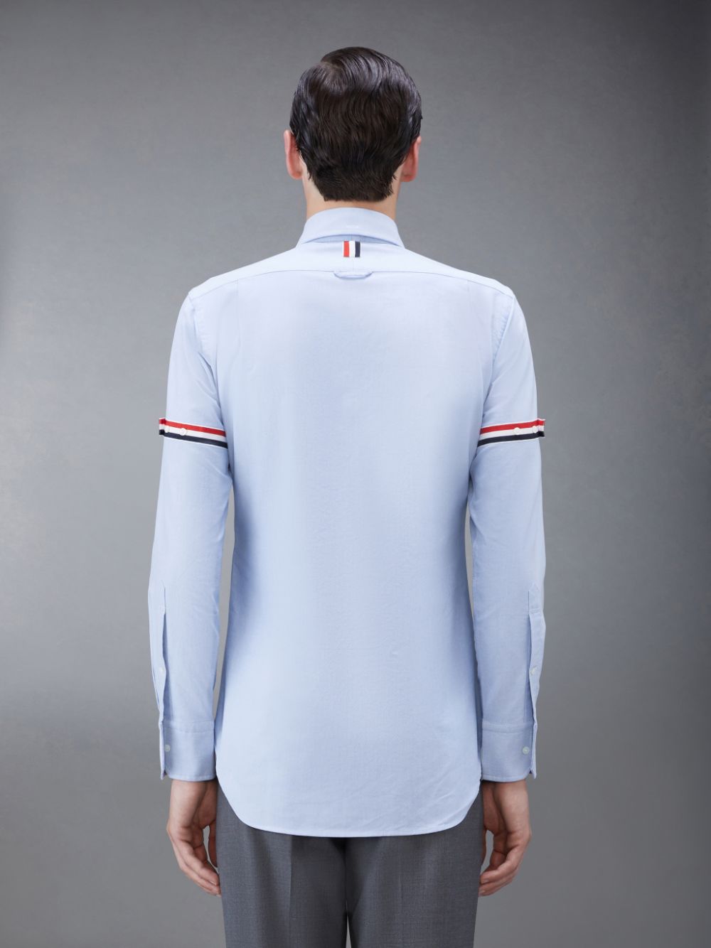 Chemises Thom Browne Light Blue Oxford Grosgrain Armband Classic Homme Bleu | PDY27Q07891