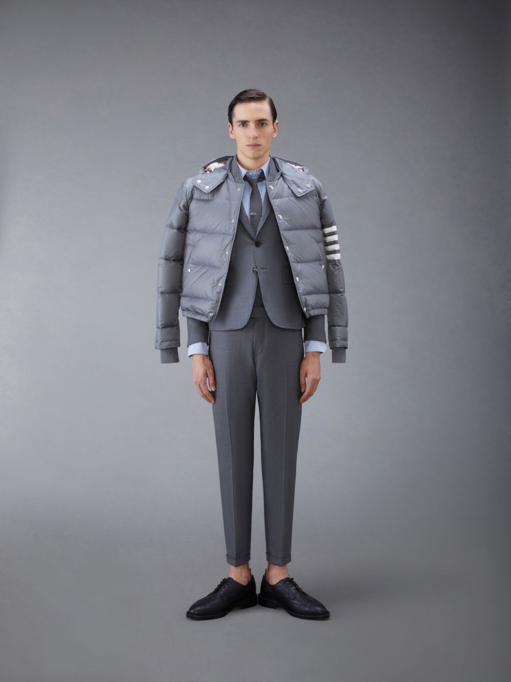 Chemises Thom Browne Light Blue Oxford Grosgrain Armband Classic Homme Bleu | PDY27Q07891