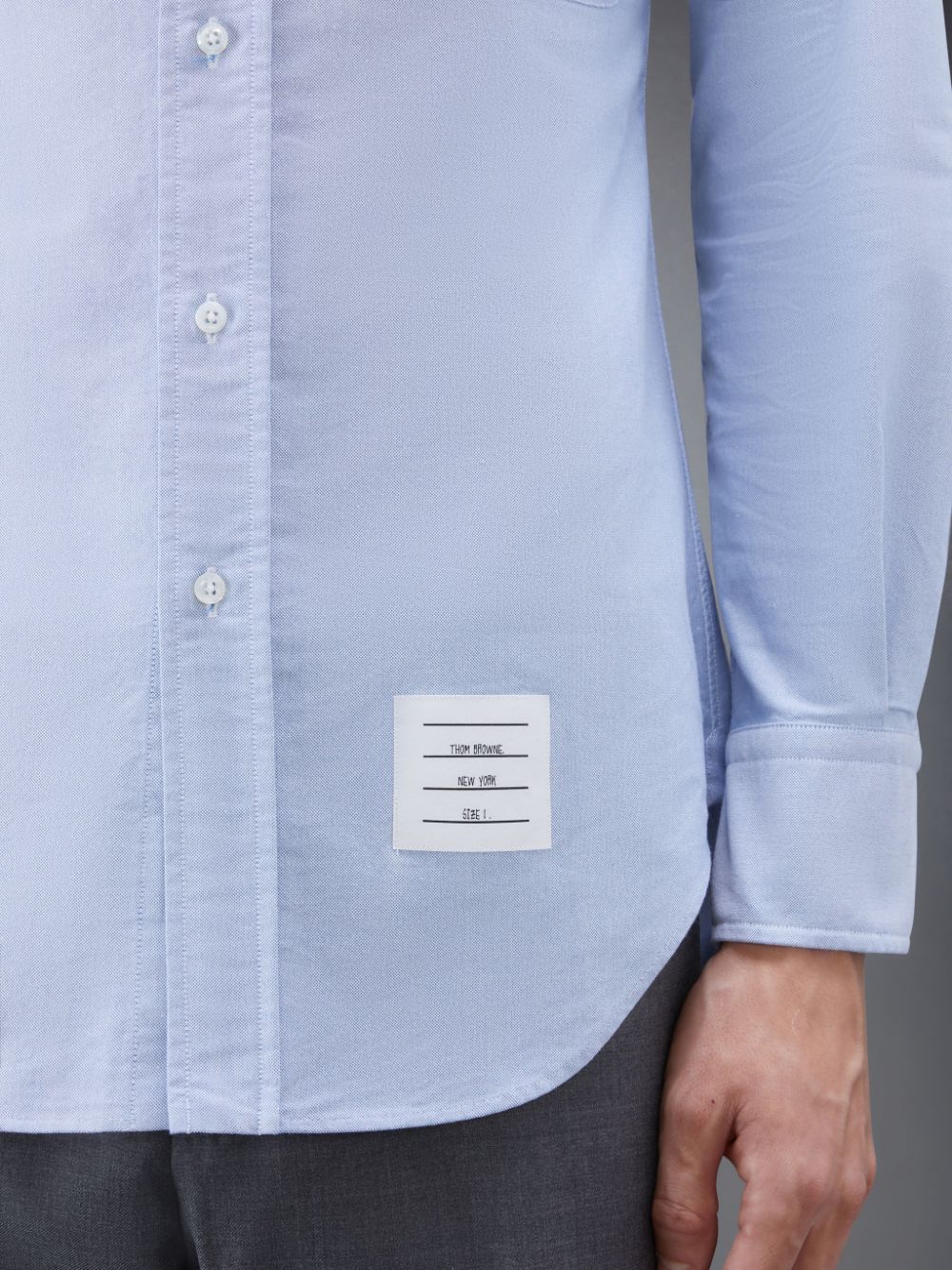 Chemises Thom Browne Light Blue Oxford Grosgrain Armband Classic Homme Bleu | PDY27Q07891