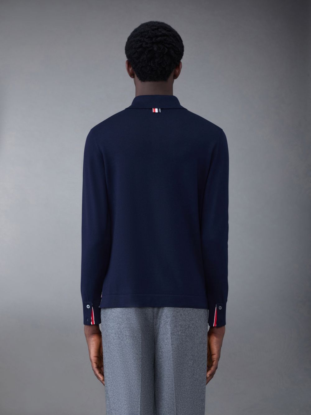 Chemises Thom Browne MERINO JERSEY STRIPE INTARSIA Homme Bleu | FDD71N43349