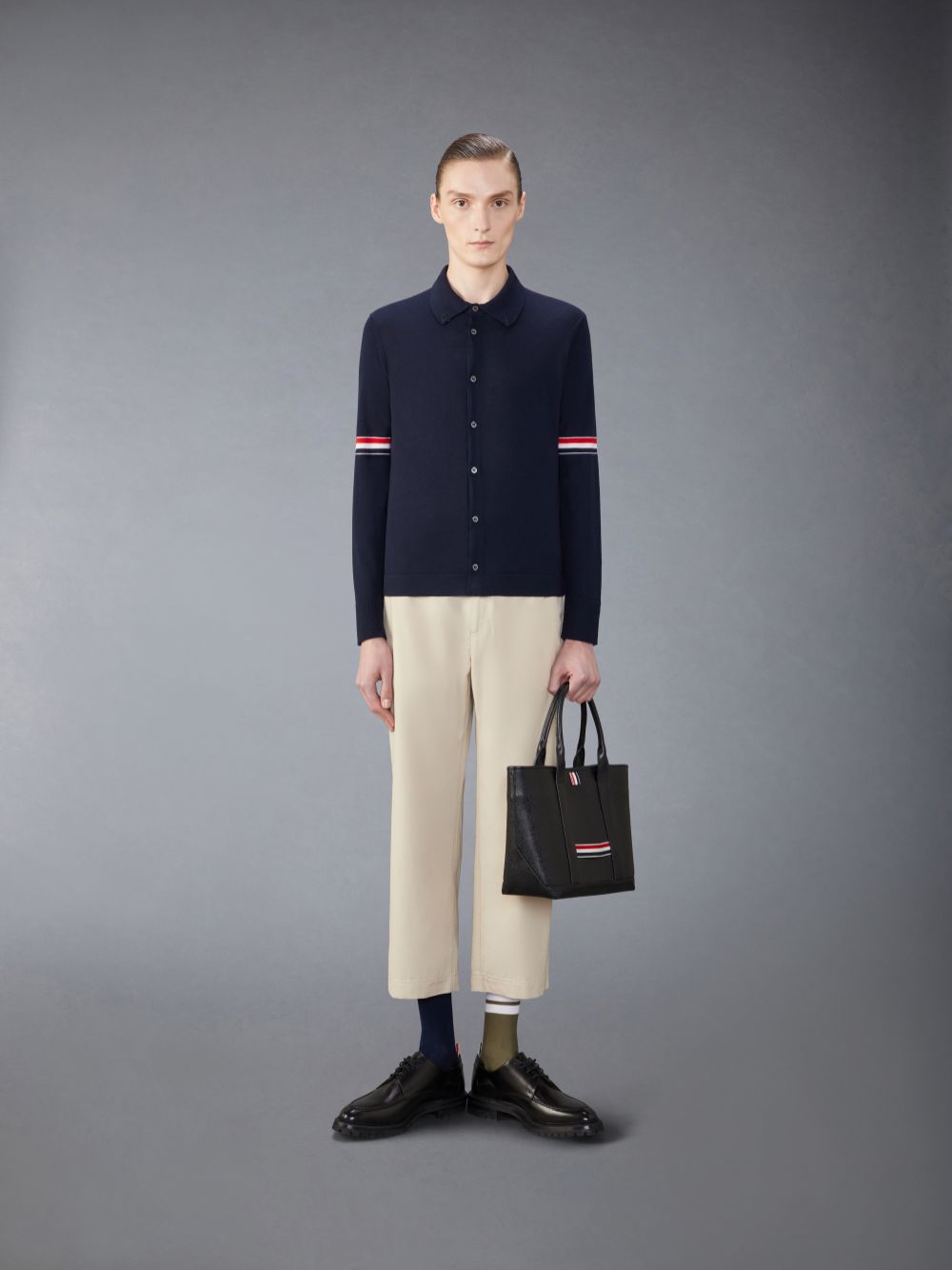 Chemises Thom Browne Merino Wool Armband Homme Bleu | TCP28E11198