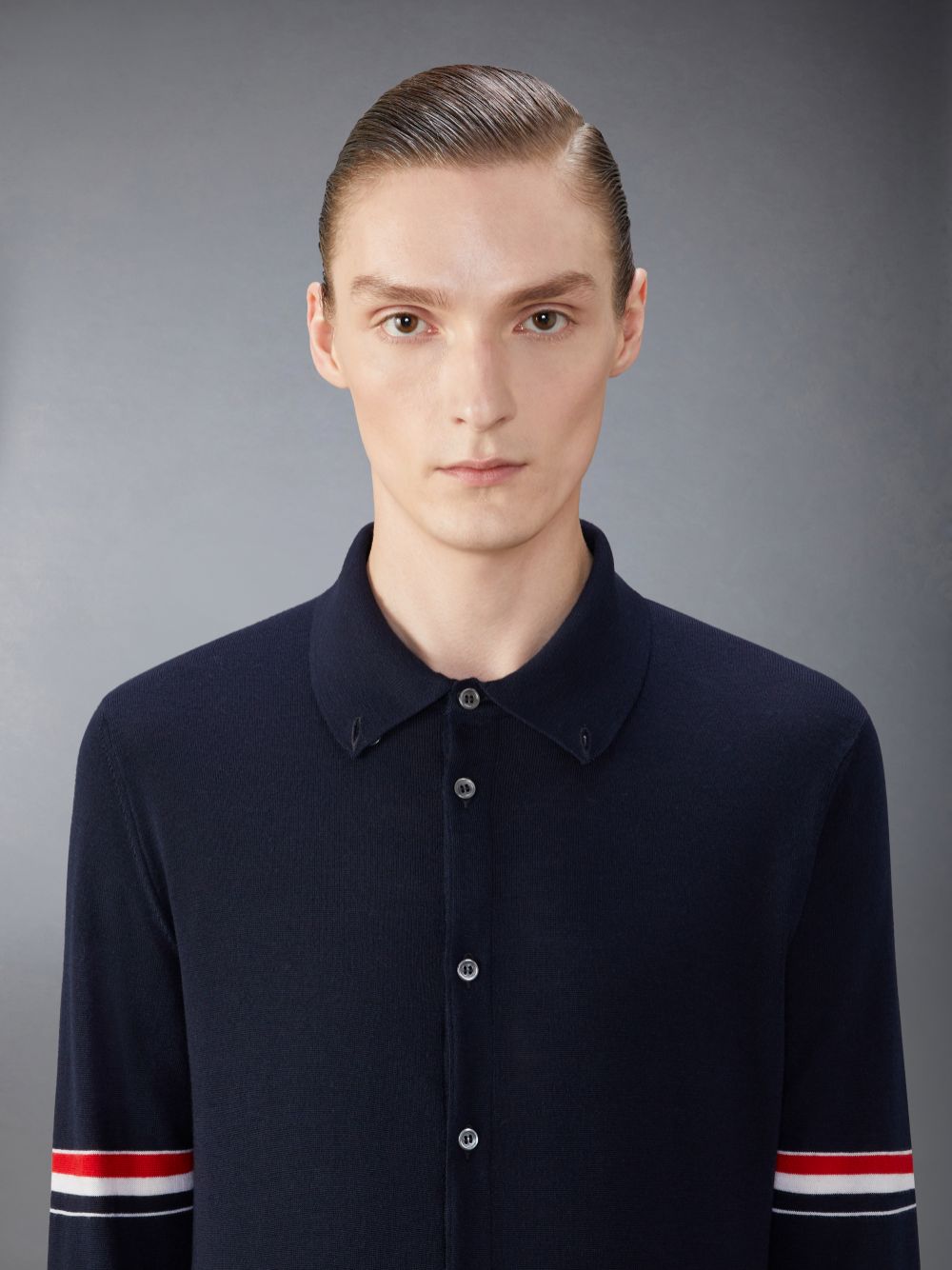 Chemises Thom Browne Merino Wool Armband Homme Bleu | TCP28E11198