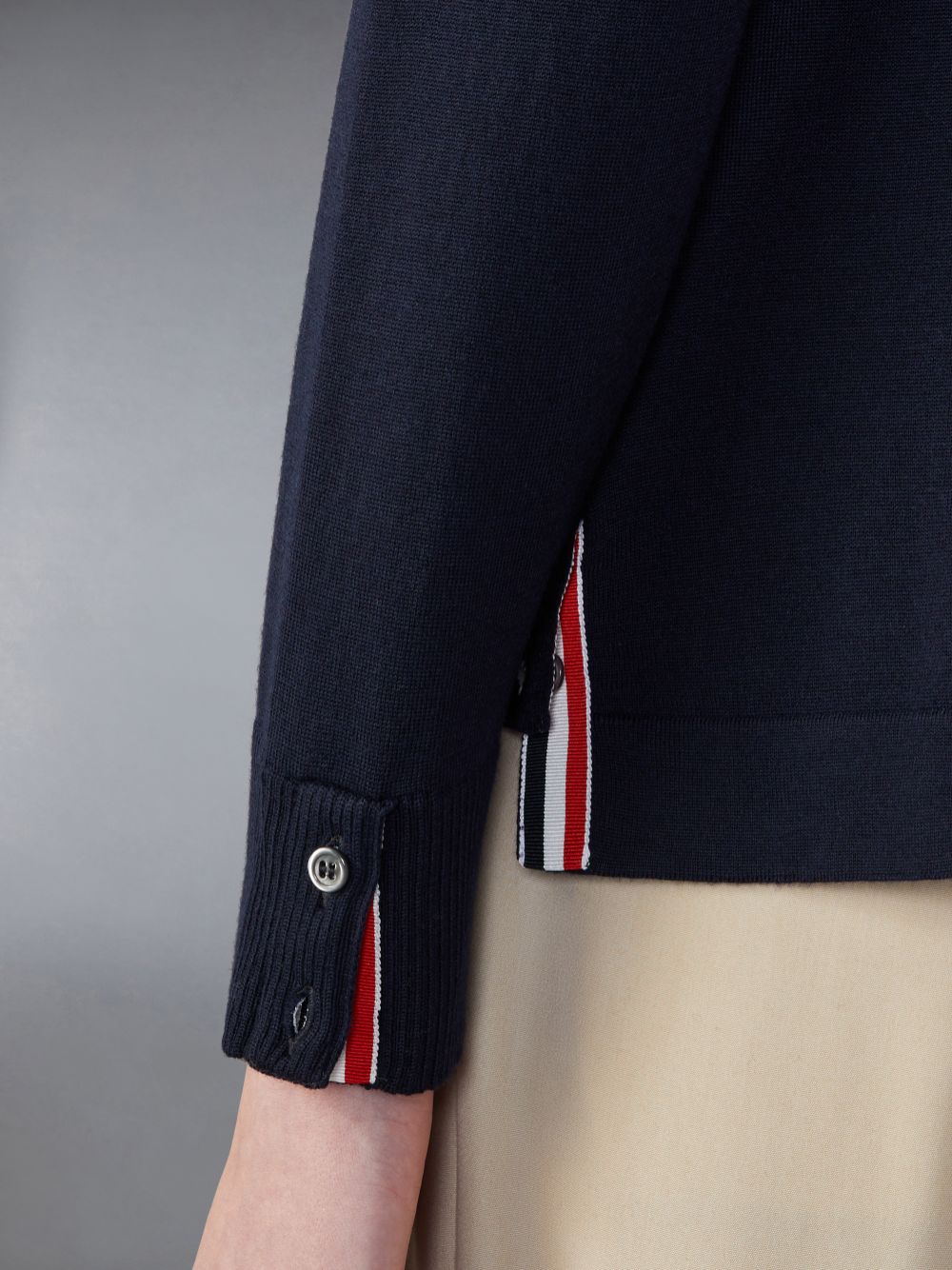 Chemises Thom Browne Merino Wool Armband Homme Bleu | TCP28E11198