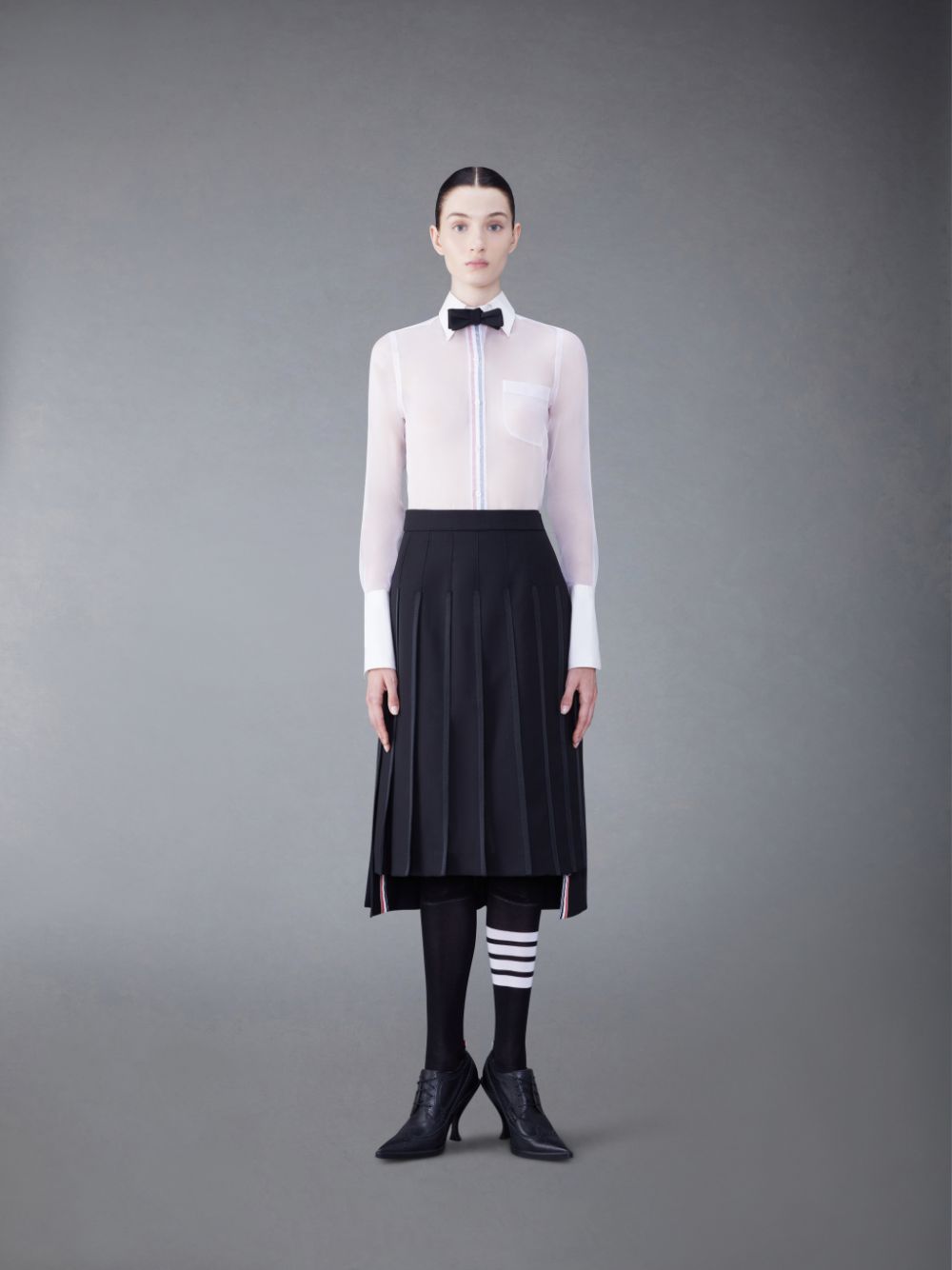 Chemises Thom Browne Organza Classic Femme Blanche | EKB38D22506
