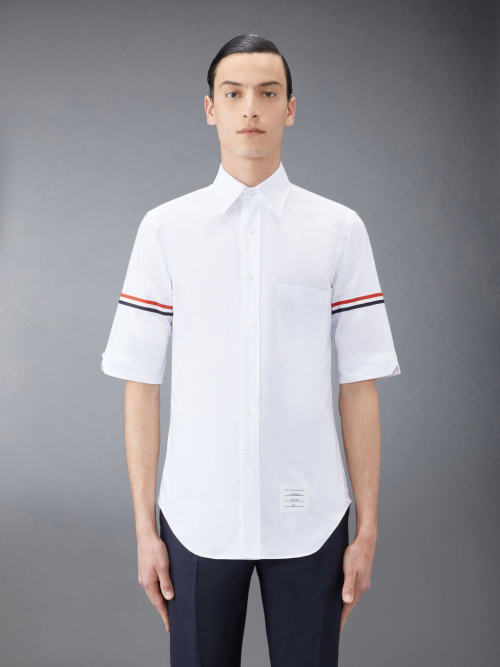 Chemises Thom Browne Oxford Armband Classic Short Sleeve Homme Blanche | EMA27X25997