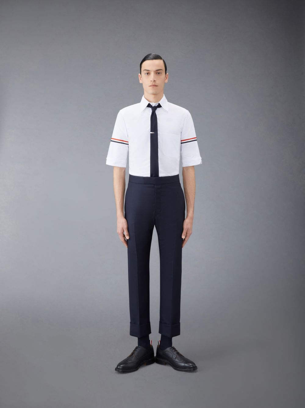 Chemises Thom Browne Oxford Armband Classic Short Sleeve Homme Blanche | EMA27X25997