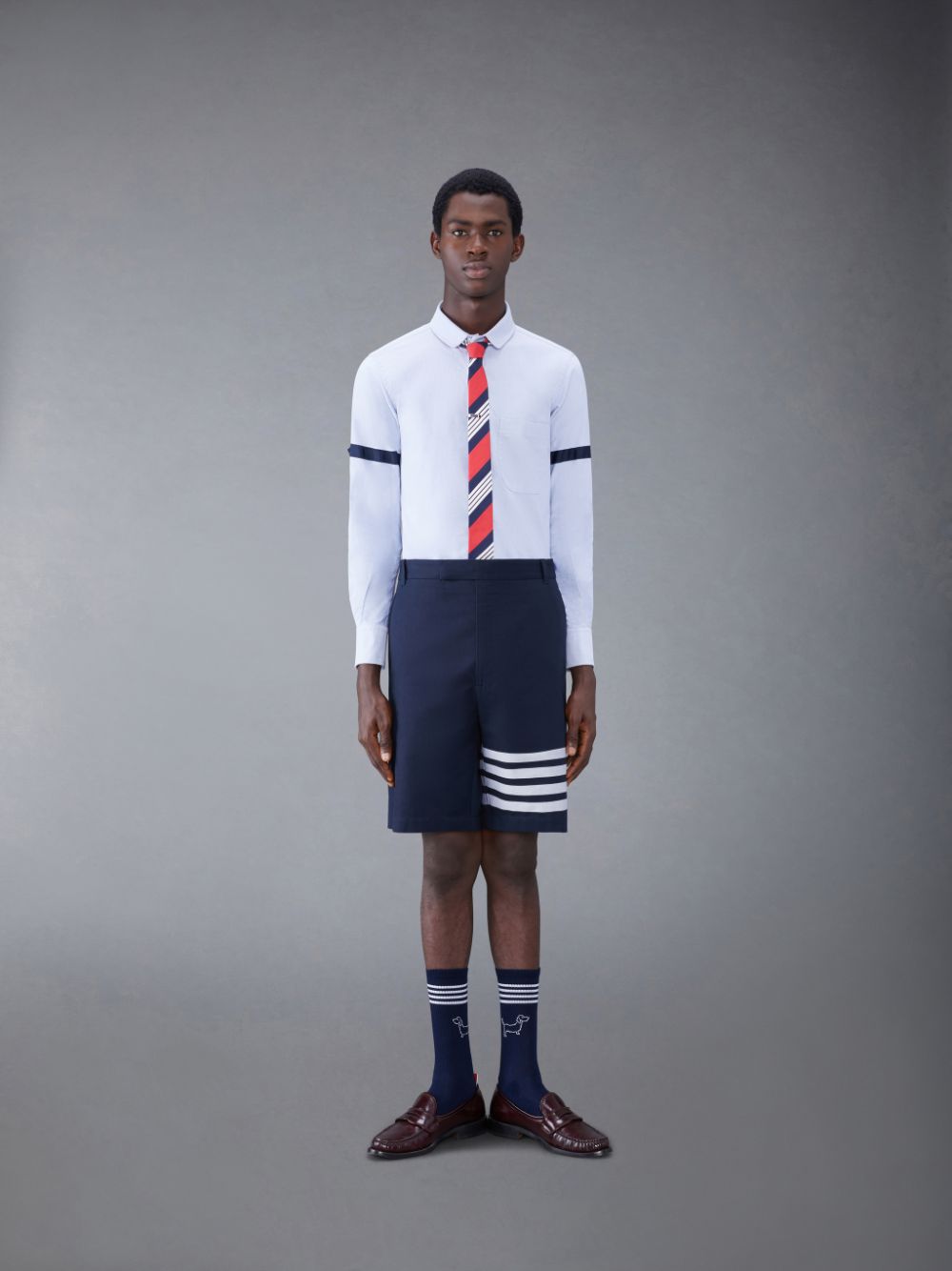 Chemises Thom Browne Oxford Armband Homme Bleu | IVS60B42019